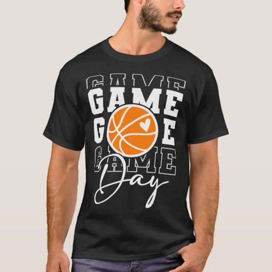 Game Day Vibes Basketball Fan Mom Grandma Auntie M T-Shirt (Vorderseite)