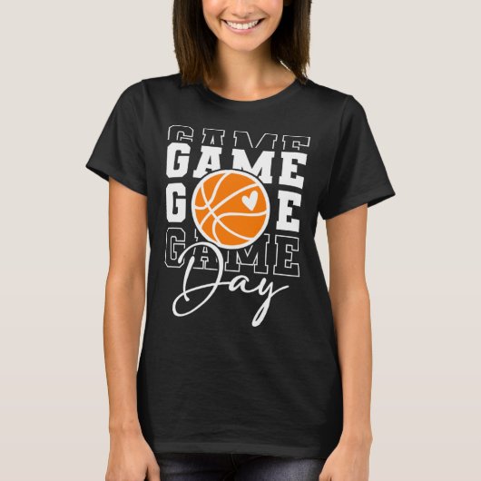 Game Day Vibes Basketball Fan Mom Grandma Auntie M T-Shirt (Vorderseite)