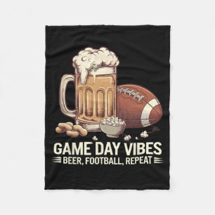 Game Day Vibes Beer Football Wiederholung Funny Sp Fleecedecke
