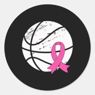Game Day Vibes Breast Cancer Awareness Pink Basket Runder Aufkleber