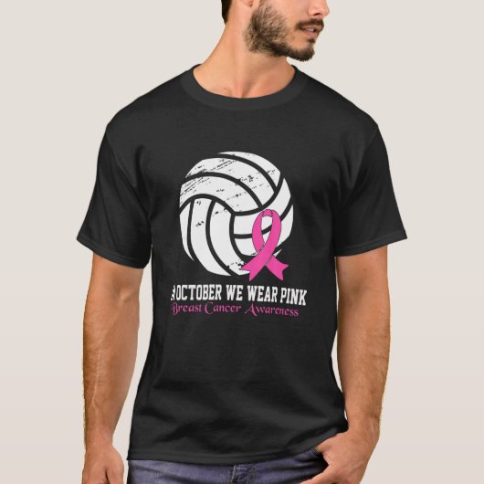 Game Day Vibes Breast Cancer Awareness Pink Volley T-Shirt (Vorderseite)
