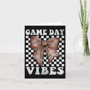 Game Day Vibes Coquette Bow Football Mama Football Karte