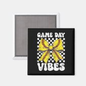 Game Day Vibes Coquette Bow Softball Mama Softball Magnet (Vorderseite/Rückseite)