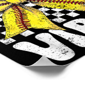 Game Day Vibes Coquette Bow Softball Mama Softball Poster (Ecke)