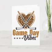 Game Day Vibes Frauen Mama Gebleicht Leopard Herz  Karte (Vorderseite)