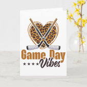 Game Day Vibes Frauen Mama Gebleicht Leopard Herz  Karte (Gelbe Blume)