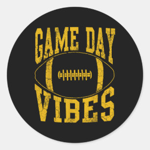 Game Day Vibes Gelb Fußball Vintage abgenutzt  Runder Aufkleber