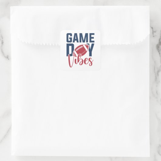 Game Day Vibes Quadratischer Aufkleber (Tasche)