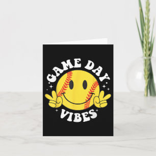 Game Day Vibes Smile Face Softball Mama Mama Siste Karte