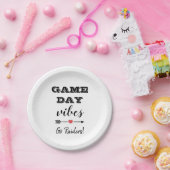 Game Day Vibes Team Personalisierter Herztext Pappteller (Party)