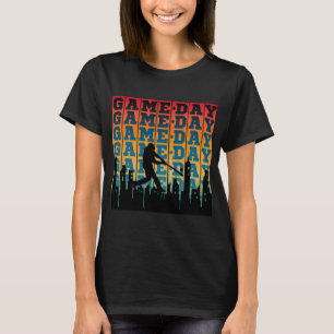 Game Day Vintag Silhouette Player Typografie T-Shirt