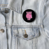 Game Day Volleyball Breast Cancer Awareness Nk Rib Button (Beispiel)