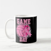 Game Day Volleyball Breast Cancer Awareness Nk Rib Kaffeetasse (Links)