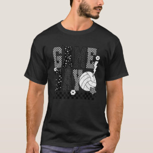 Game Day Volleyball Checked Funny Volleyball T-Shirt