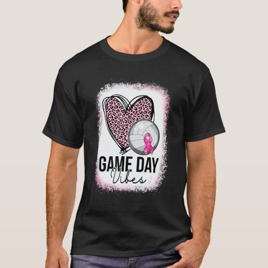 Game Day Volleyball Leopard Heart Volleyball Mom P T-Shirt (Vorderseite)