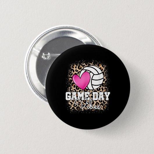 Game Day Volleyball Leopard Print Women Ladys Vol. Button (Vorne & Hinten)