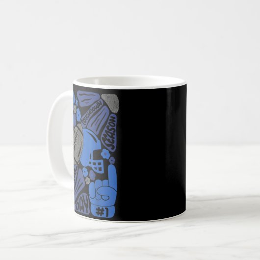 Game Days Touchdown Saison Fußball Retro Fußball Kaffeetasse (Vorderseite Links)
