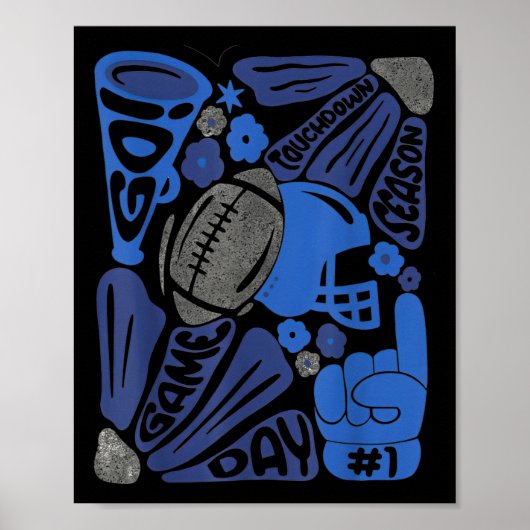 Game Days Touchdown Saison Fußball Retro Fußball Poster (Vorne)