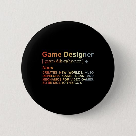 Game Designer Definition Game Programmierer Game D Button (Vorderseite)