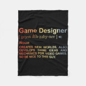 Game Designer Definition Game Programmierer Game D Fleecedecke (Vorderseite)