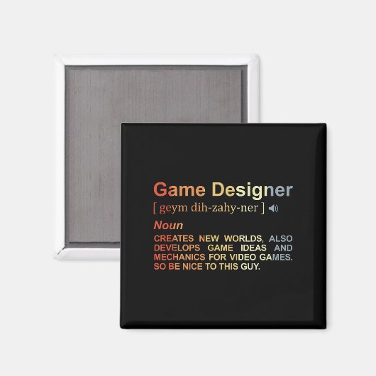 Game Designer Definition Game Programmierer Game D Magnet (Vorderseite/Rückseite)