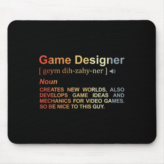 Game Designer Definition Game Programmierer Game D Mousepad (Vorne)
