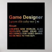 Game Designer Definition Game Programmierer Game D Poster (Vorne)