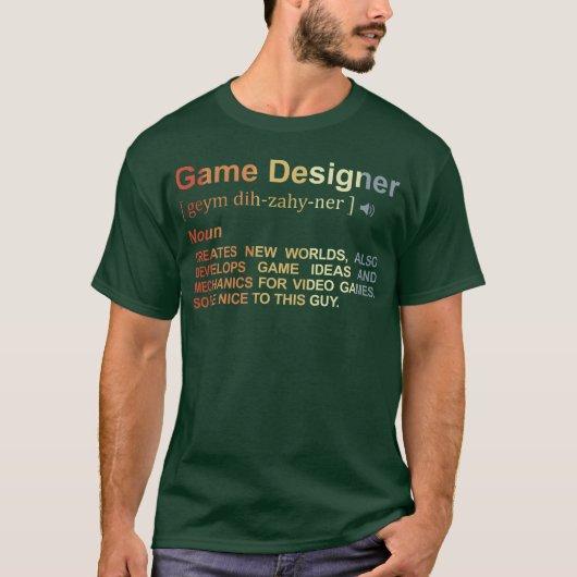 Game Designer Definition Retro T-Shirt (Vorderseite)