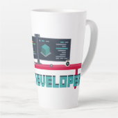 Game Developer Latte Mug - Blue Letters Milchtasse (Rechte Ecke)