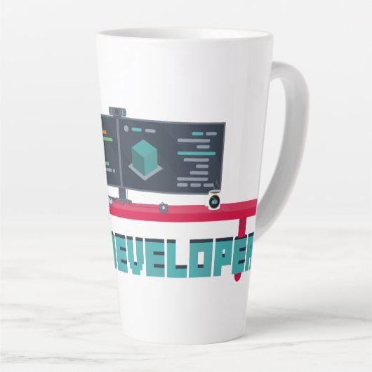 Game Developer Latte Mug - Blue Letters Milchtasse (Rechte Ecke)
