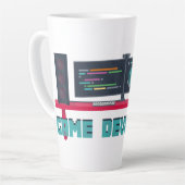 Game Developer Latte Mug - Blue Letters Milchtasse (Linke Ecke)