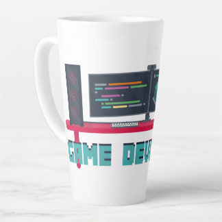 Game Developer Latte Mug - Blue Letters Milchtasse