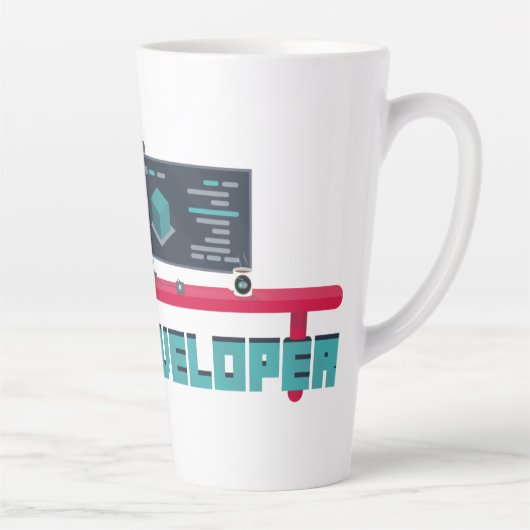 Game Developer Latte Mug - Blue Letters Milchtasse (Rechts)
