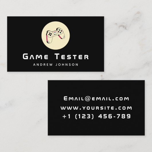 Game Developer Tester Joystick Controller Modern Visitenkarte (Vorne/Hinten)