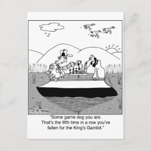 Game Dog spielt Schach Postkarte