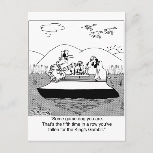 Game Dog spielt Schach Postkarte (Vorderseite)