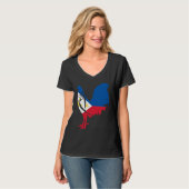 Game fowl Filipino Philippines flag gaff rooster G T-Shirt (Vorderseite Vollansicht)