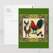 Game Fowl Flowframe Postkarte (Vorne/Hinten)