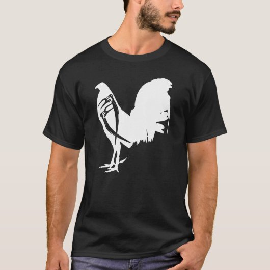Game Fowl Gallegos Rooster Hühnchen Weiße Sojasall T-Shirt (Vorderseite)