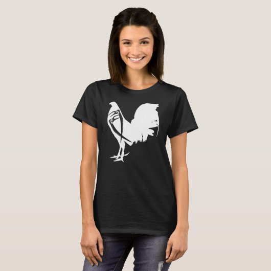 Game Fowl Gallegos Rooster Hühnchen Weiße Sojasall T-Shirt (Vorne ganz)