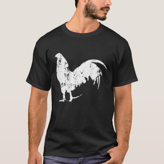 Game Fowl Gallegos, Rooster, Hühner Silhouette St. T-Shirt (Vorderseite)