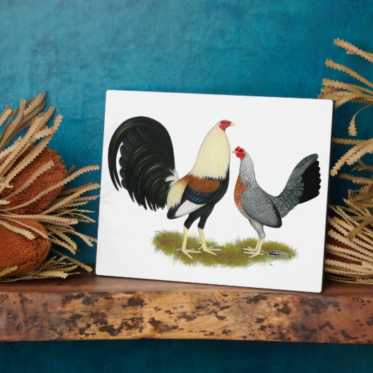 Game Fowl Pair Fotoplatte (Seite)