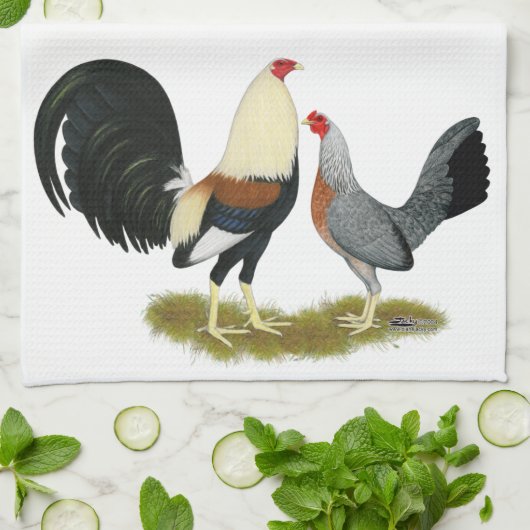 Game Fowl Pair Geschirrtuch (Gefaltet)