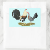 Game Fowl Pair Rechteckiger Aufkleber (Tasche)