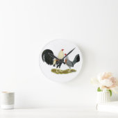 Game Fowl Pair Runde Wanduhr (Zuhause)