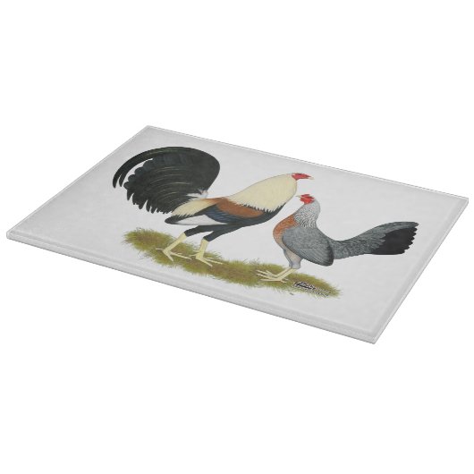 Game Fowl Pair Schneidebrett (Ecke)