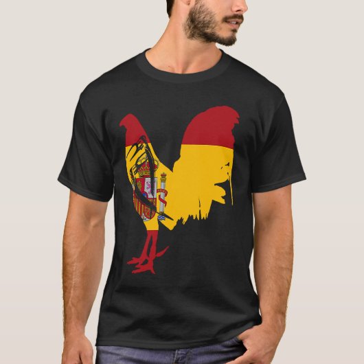 Game fowl Spain Spanish flag gaff rooster Gamefowl T-Shirt (Vorderseite)