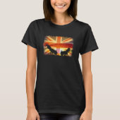 Game Fowl sparring sunset UK united kingdom Flag g T-Shirt (Vorderseite)