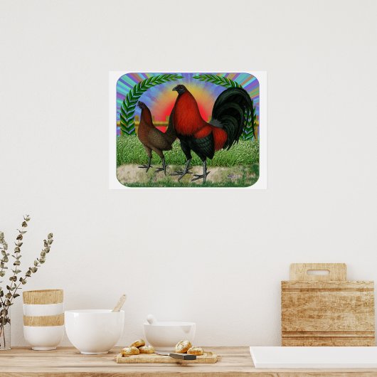 Game Fowl Wreath Poster (Küche)