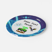 Game Fuel Bereit Happy Geburtstag Kritischer Hit! Pappteller (Schrägansicht)